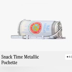 Kate Spade Metallic Silver Can-Shaped Crossbody Bag